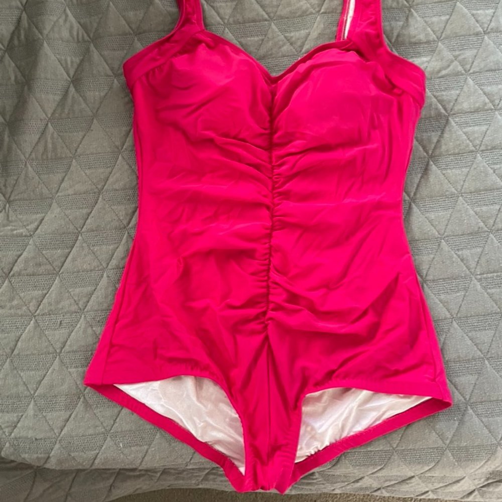 Pink one piece bathing suit